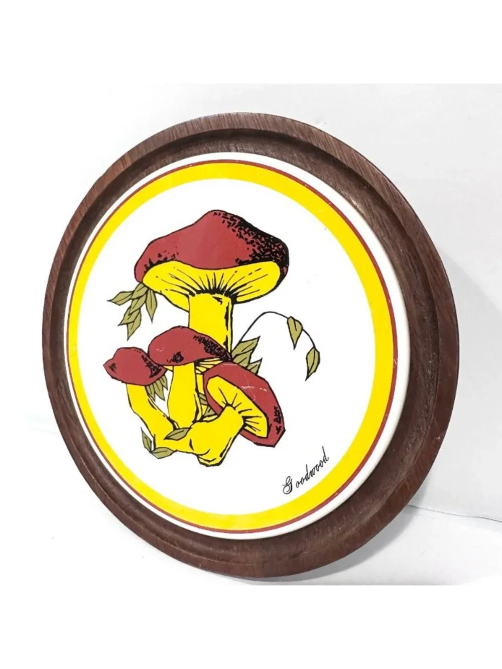 Vintage Goodwood Mushroom Pattern Cheese Plate Wall Hanging